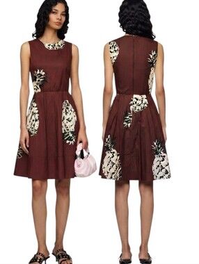 MSGM Fit & Flare Cotton Pineapple Dress -Size S